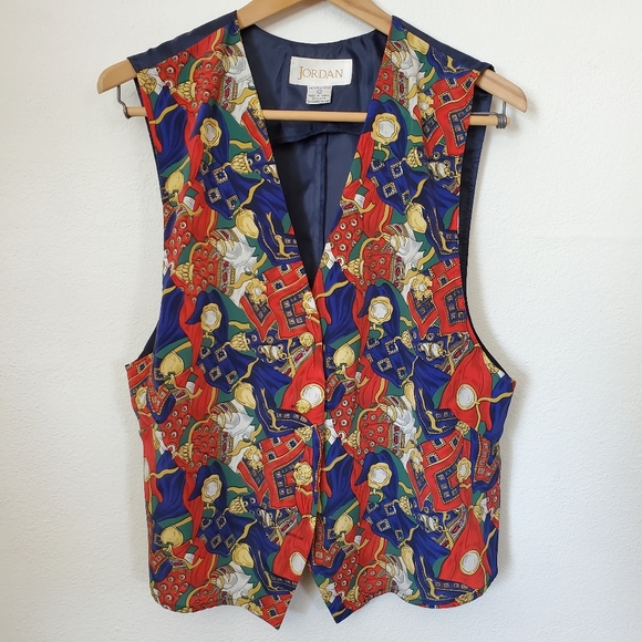 12 L Vintage Button Down Red Vest - Picture 2 of 9